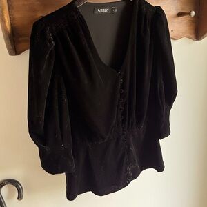 RALPH LAUREN black label ladies velour top! Size 8